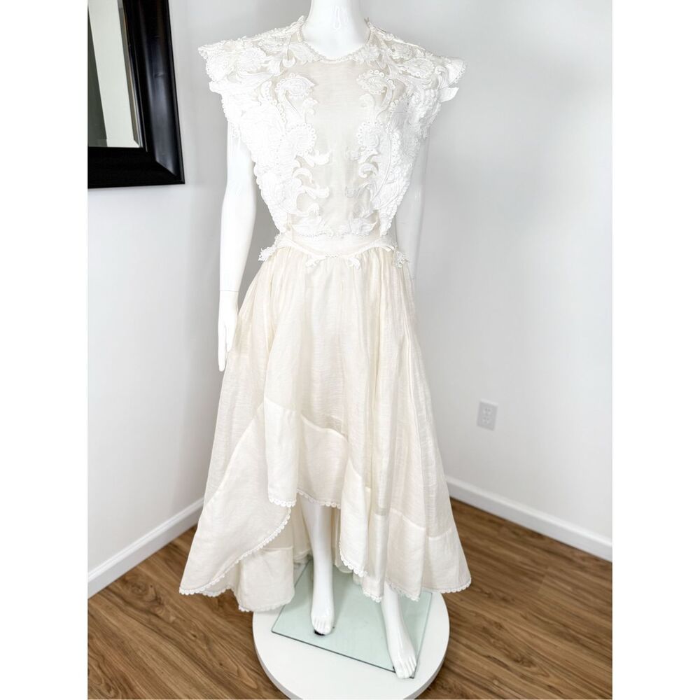 Zimmermann Tama Asymmetric Sequin-Embroidered Gown Size 3 / US 10 - Picture 9 of 15